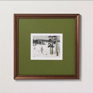 12"x12" Countryside Skier Framed Christmas Wall Art - Hearth & Hand Magnolia